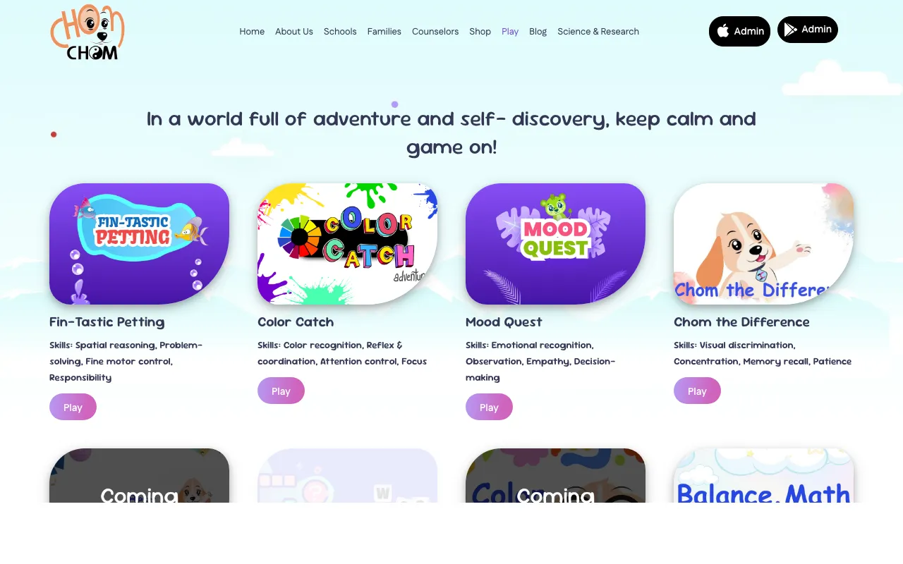 Chom Chom — Kids Learning Games Platform