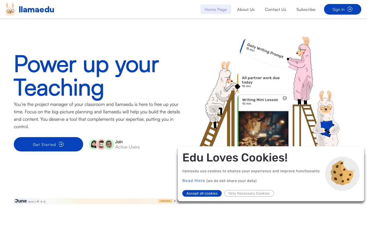 LlamaEdu — AI Lesson Planning Platform built with Node.js