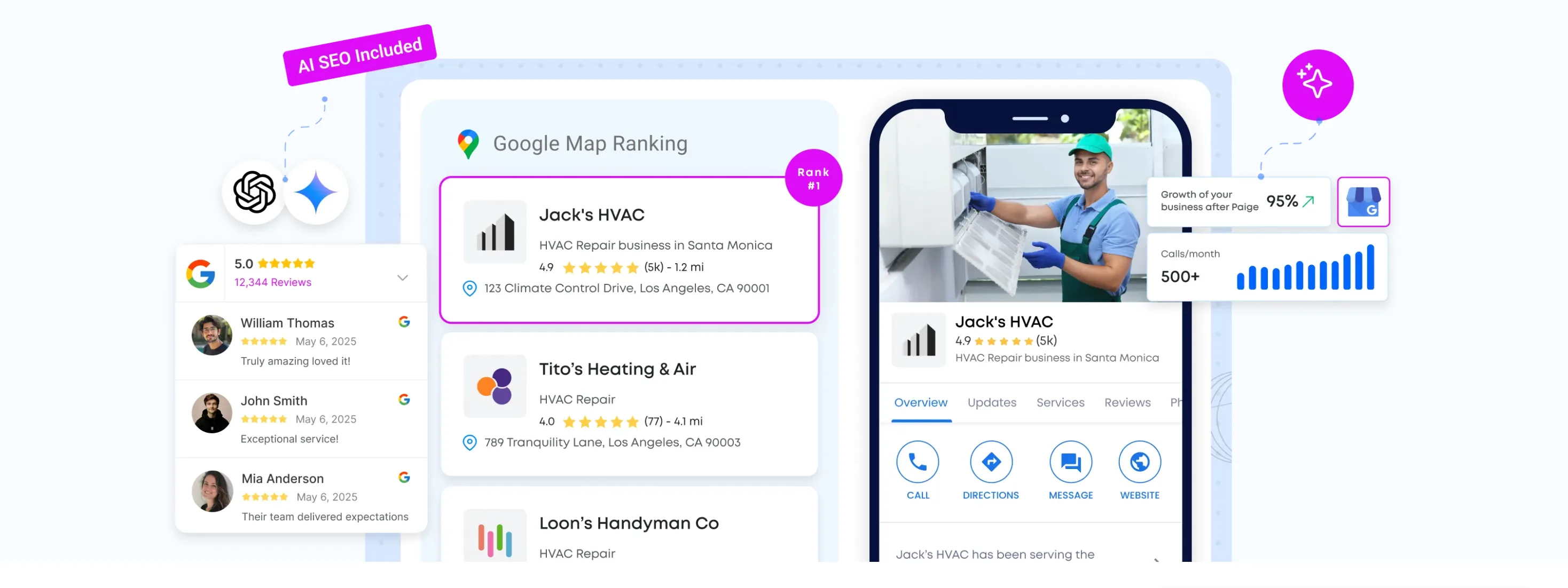 Fully autonomous, self-learning AI marketing agent that automates Google Business Profile optimization, local SEO, posts, Q&A, review responses, image optimization, and rank tracking for SMBs and agencies managing hundreds of locations.